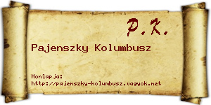 Pajenszky Kolumbusz névjegykártya